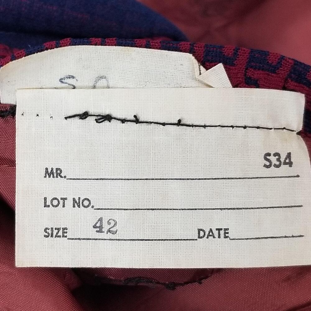 Vintage Sears Blazer Mens 42 Red Geometric Knit Travelknit Sport Coat Jacket - Picture 12 of 16